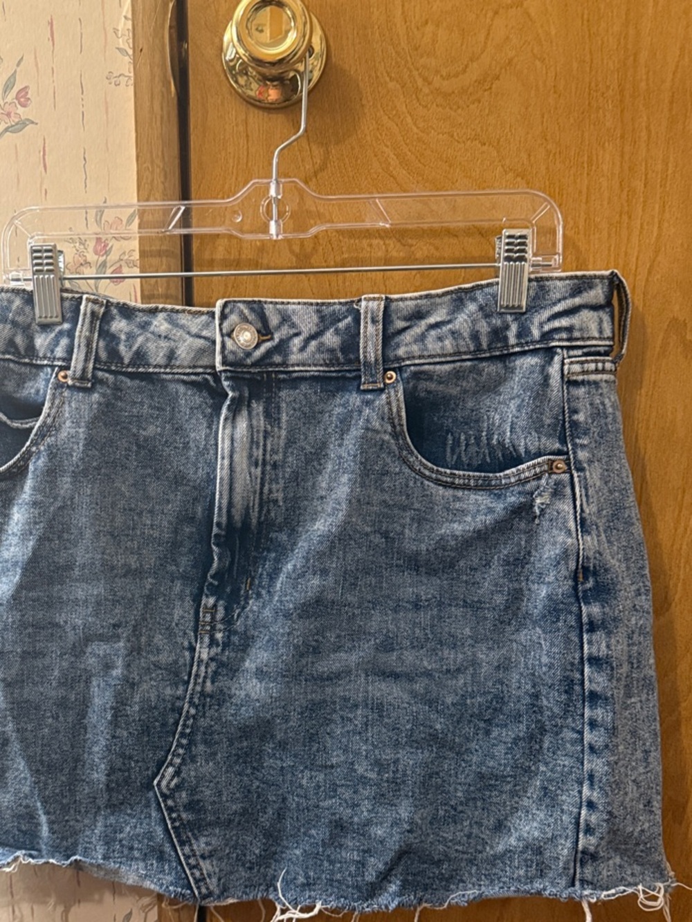 wild fable Washed Blue Denim Mini Skirt